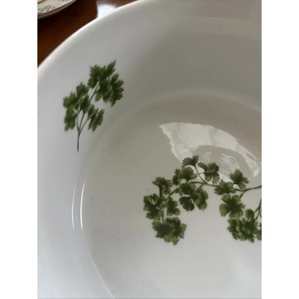 Vintage Andrea by Sadek Ceramic Parsley 7” Souffle Oven to Table Cookware‎